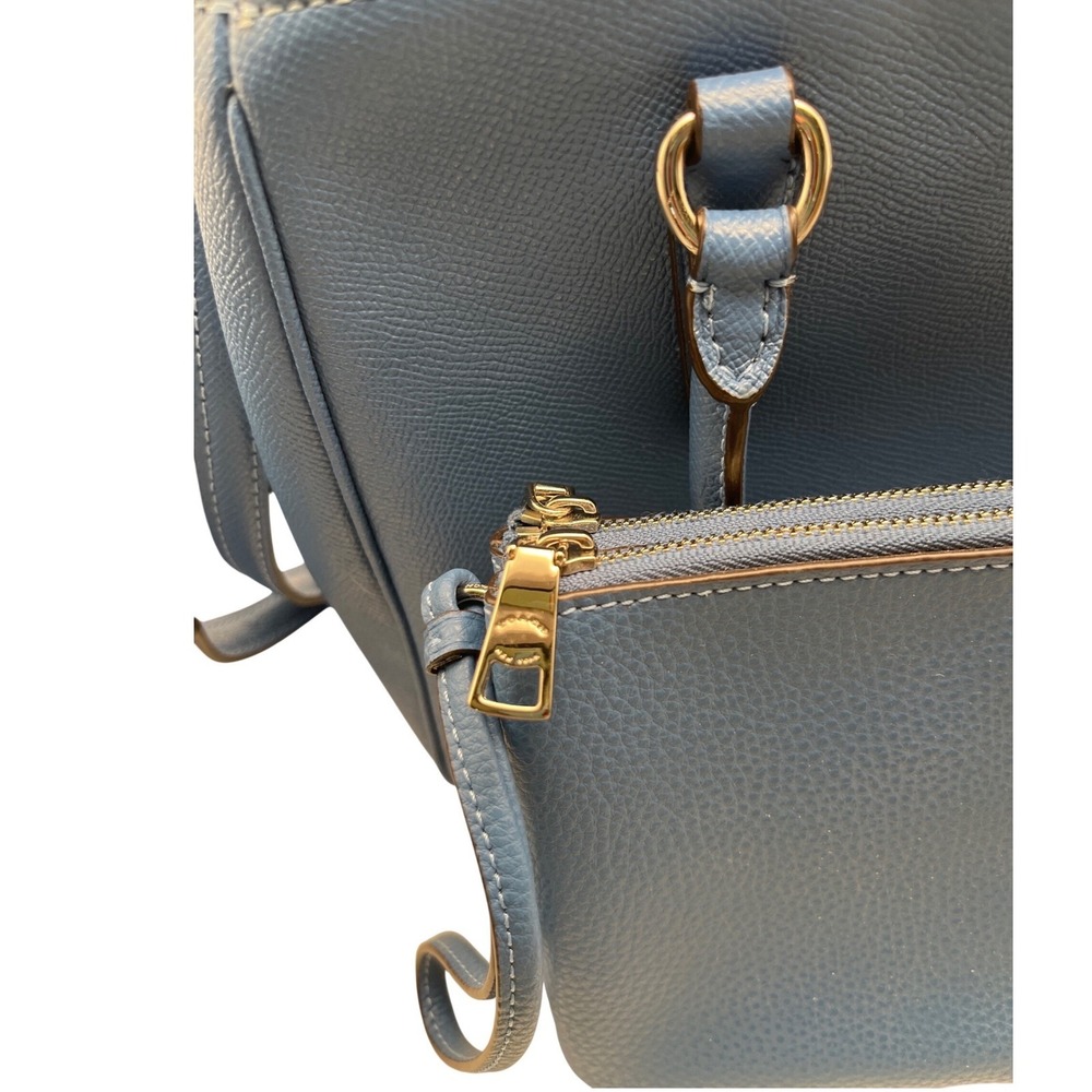 Coach Christie Carryall Blue Crossgrain Leather Satchel Bag F11925 - Picture 15 of 16